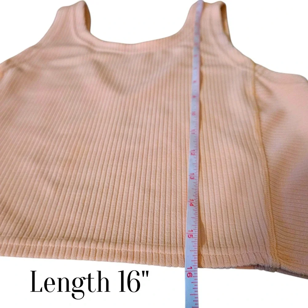 Lululemon Ribbed Softstreme 2 Piece Set Tank High Rise Shorts Peach Size 4